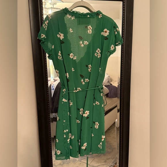 Reformation Green Floral Wrap Dress - Picture 6 of 6